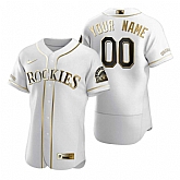 Colorado Rockies Customized Nike White Stitched MLB Flex Base Golden Edition Jersey,baseball caps,new era cap wholesale,wholesale hats